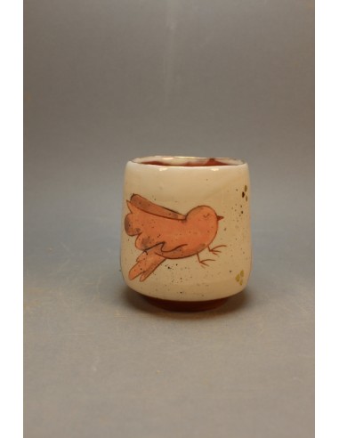 Tasse à café or oiseau rose