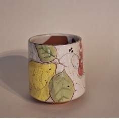 Tasse à café chat fleur citron 2