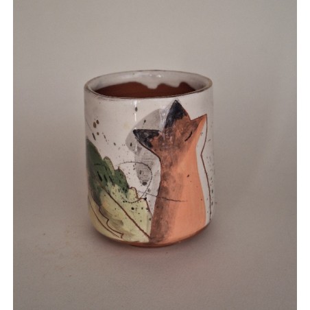 Tasse à café renard feuilles de chêne