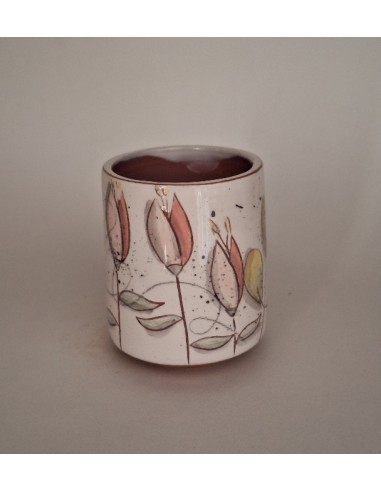 Tasse à café oiseau bleu fleurs roses