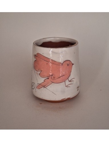 Tasse à café oiseau rose papillon