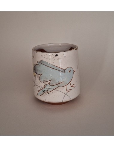 Tasse à café oiseau bleu bouquet