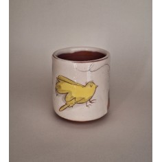 Tasse à café oiseau fleur rose