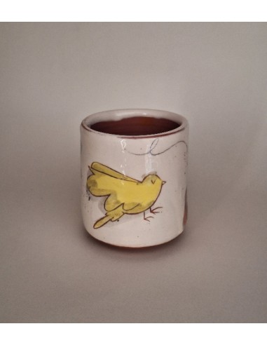 Tasse à café oiseau fleur rose