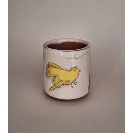 Tasse à café oiseau fleur rose