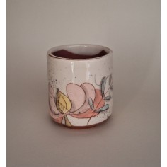 Tasse à café oiseau fleur rose 2