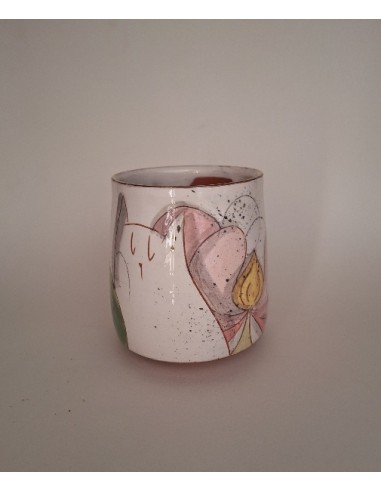 Mug chat fleur rose
