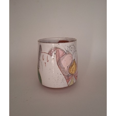 Mug chat fleur rose