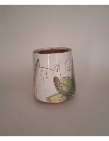 Mug chat fleur rose