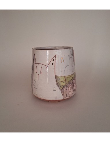Mug chat fleur rose
