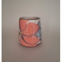 Mug chat fleur rose 2