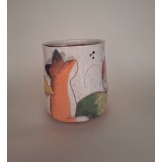 Mug renard feuilles de ginko