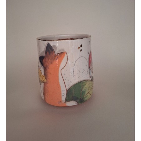 Mug renard feuilles de ginko