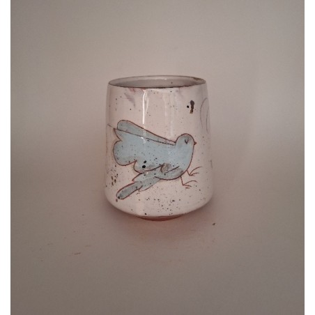 Mug oiseau bleu feuilles de ginko