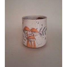 Mug oiseau or rose champignons 2