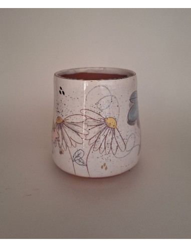 Mug oiseau bleu fleurs roses