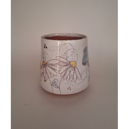 Mug oiseau bleu fleurs roses
