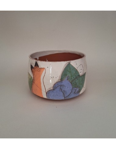Bol renard fleurs roses