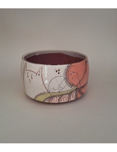 Bol chat fleur rose