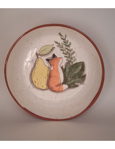 Assiette creuse renard poire