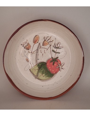 Assiette creuse chat fraise