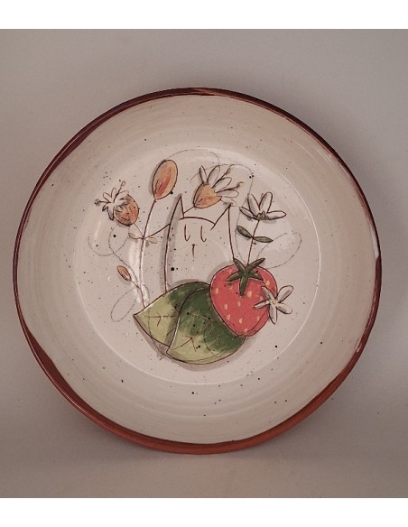 Assiette creuse chat fraise
