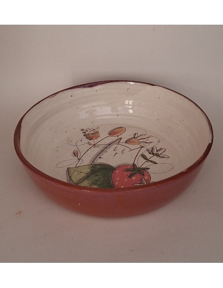 Assiette creuse chat fraise