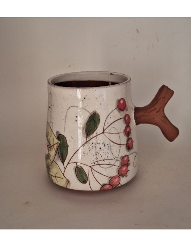 Mug anse renard fleur rose