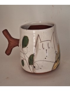 Mug anse chat champignons