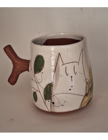 Mug anse chat champignons