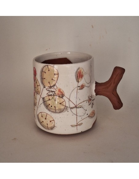 Mug anse oiseau bleu