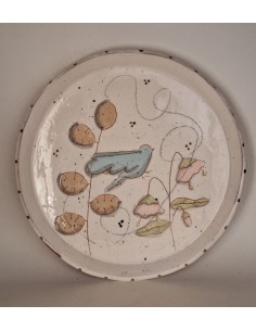 Assiette oiseau bleu