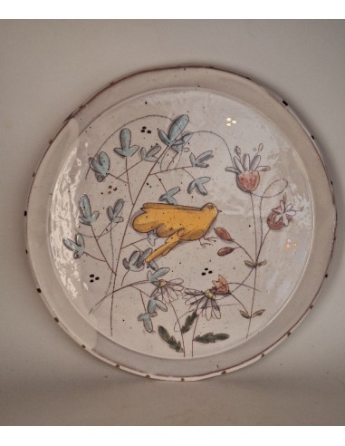 Assiette oiseau jaune