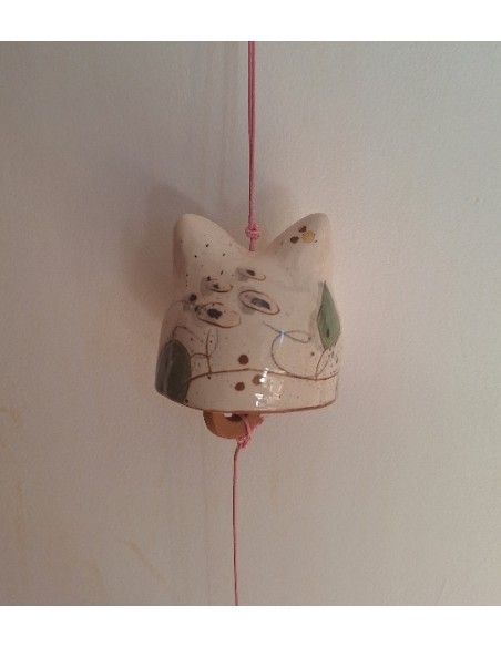 Cloche à vent ou furin "bouquet rose"