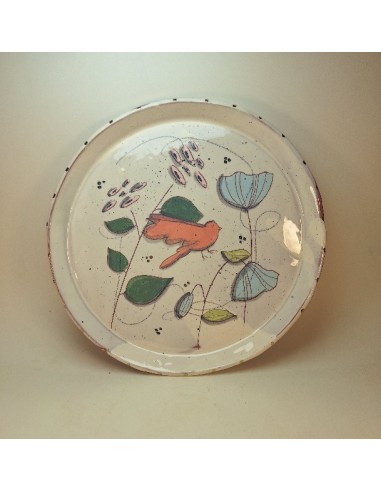 Assiette oiseau rose