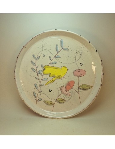 Assiette oiseau jaune