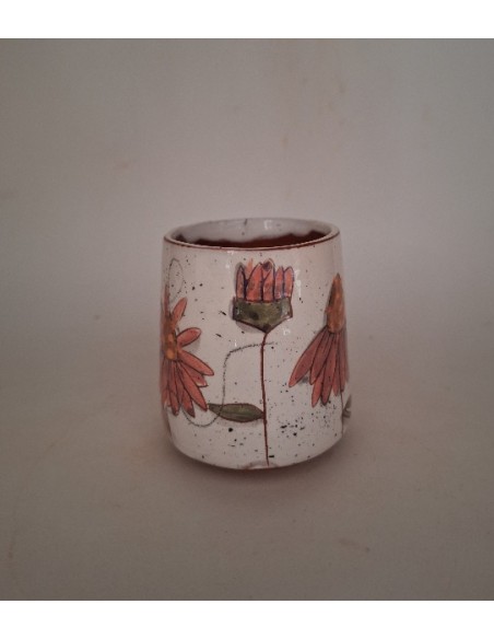 Tasse à café oiseau bleu fleurs roses