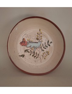 Assiette creuse oiseau bleu