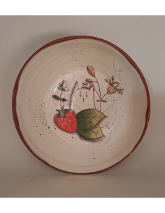 Assiette creuse chat fraise