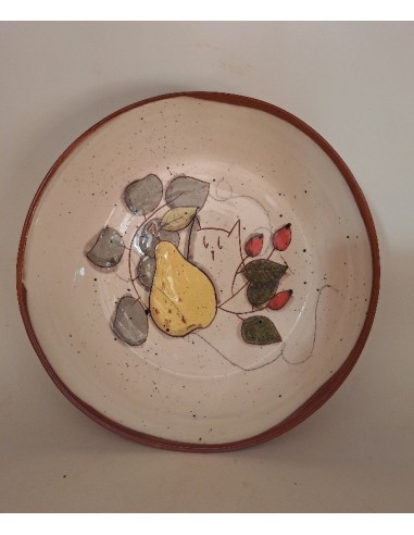 Assiette creuse chat poire