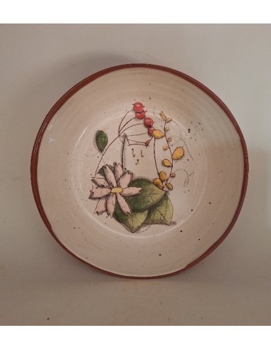 Assiette creuse chat fleur rose